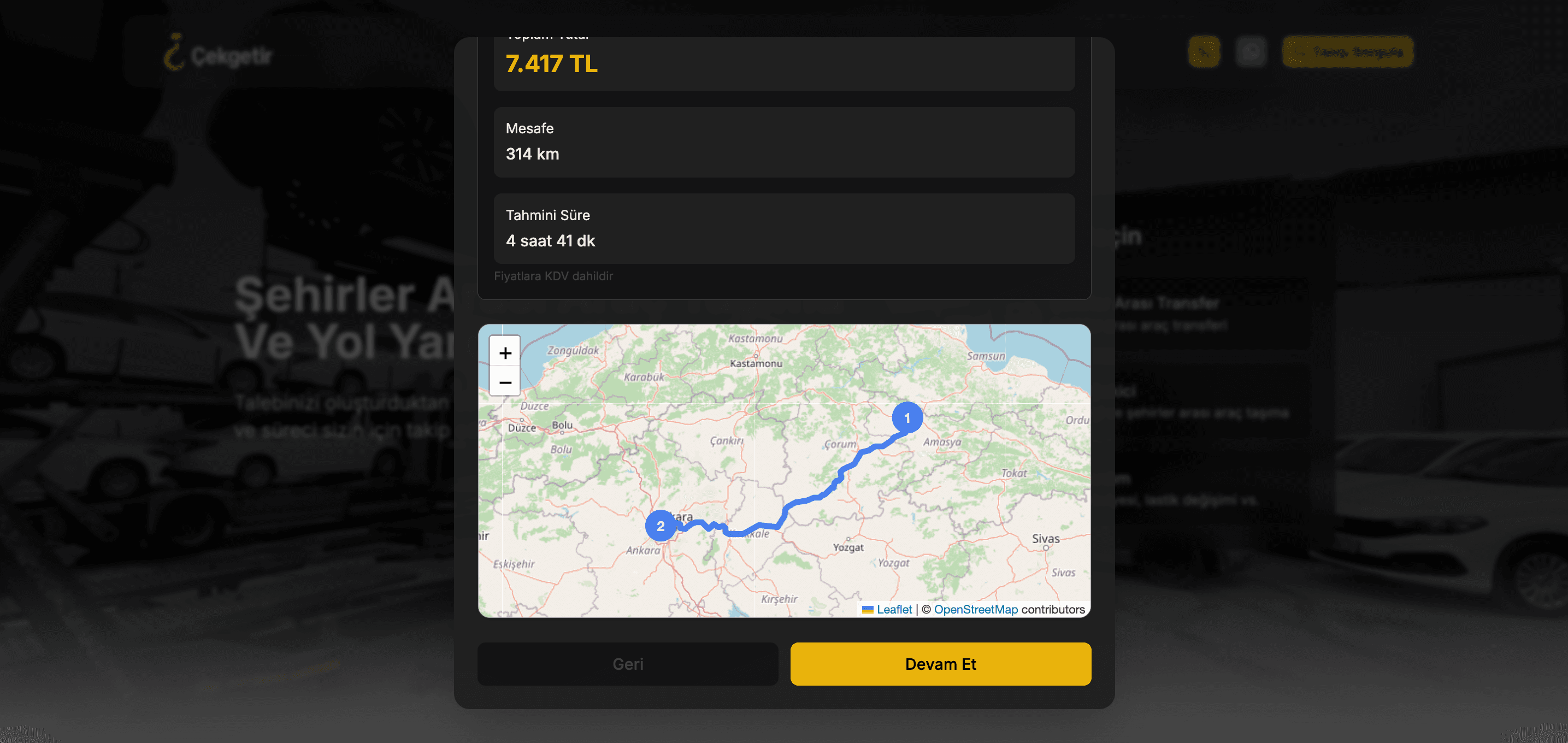 ÇekGetir Oto Kurtarıcı ekran 2